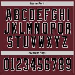 Custom Name and Number Hockey Jersey - Personalized Burgundy Black-White Team Jersey Personalized Burgundy Black-White Hockey