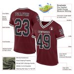 Custom Burgundy Black and White Throwback Football Jersey Personalized Burgundy Black-White Mesh Throwback Football Jersey