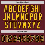Personalized Performance Golf Polo Shirt in Burgundy Black-Yellow for Men Personalized Burgundy Black-Yellow Performance