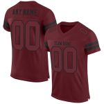 Personalized Burgundy and Black Football Jersey - Custom Mesh Sport Shirt Personalized Burgundy Burgundy-Black Mesh Football