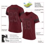 Personalized Burgundy and Black Football Jersey - Custom Mesh Sport Shirt Personalized Burgundy Burgundy-Black Mesh Football
