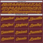 Custom Team Name and Number Burgundy-Gold Performance T-Shirt - Personalized Sports Apparel Personalized Burgundy Burgundy-Gold