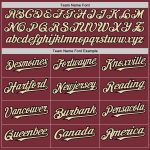 Personalized Burgundy Baseball Jersey with Cream-Black Arm Shapes - 3 Color Options Personalized Burgundy City Cream-Black
