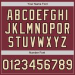 Personalized Burgundy Baseball Jersey with Cream-Black Arm Shapes - 3 Color Options Personalized Burgundy City Cream-Black