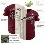 Custom Name Number Burgundy Cream Black Pinstripe Baseball Jersey Authentic Fashion Team Personalized Burgundy Cream-Black