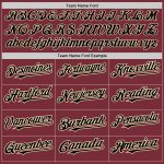 Custom Name Number Burgundy Cream Black Pinstripe Baseball Jersey Authentic Fashion Team Personalized Burgundy Cream-Black