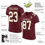 Personalized Burgundy Cream Football Jersey for Men and Women, Custom Mesh 2 Personalized Burgundy Cream Mesh Football Jersey