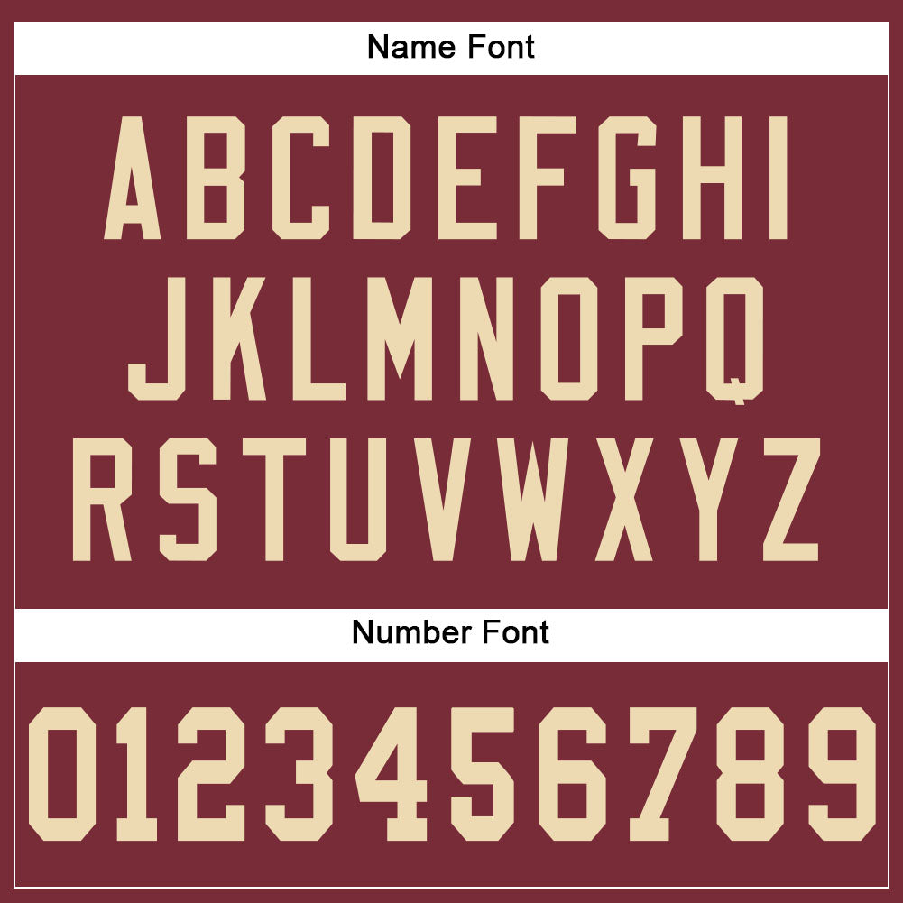 Personalized Burgundy Cream Mesh Football Jersey Custom Burgundy Cream Mesh Football Jersey for Men and Women Personalized Burgundy Cream Mesh Football Jersey - Image 4