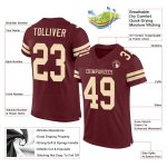 Custom Burgundy Cream Mesh Football Jersey for Men and Women Personalized Burgundy Cream Mesh Football Jersey