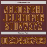 Custom Name and Number Burgundy Gold 3D Pattern Abstract Art Baseball Jersey - Personalized Team Jersey Personalized Burgundy