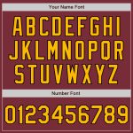 Custom Name and Number Baseball Jersey - Personalized Burgundy Gold-Black Arm Shapes - Authentic Team Apparel Personalized