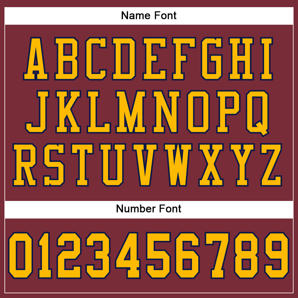 Personalized Burgundy Gold-Navy Mesh Football Jersey Custom Burgundy Gold-Navy Mesh Football Jersey - Personalized Athletic Wear Personalized Burgundy Gold-Navy Mesh Football - Image 4