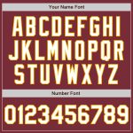 Custom Name Number Unisex Softball Jersey Personalized Burgundy Gold Pinstripe Two-Button Design Personalized Burgundy Gold