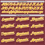 Custom Name Number Baseball Jersey Twinkle Star Gradient Design Burgundy Gold-White 3D Pattern Personalized Burgundy Gold-White