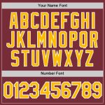 Custom Name and Number Baseball Jersey - Personalized Burgundy Gold-White Authentic Team Jersey Personalized Burgundy Gold-White