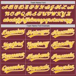 Custom Name and Number Baseball Jersey - Personalized Burgundy Gold-White Authentic Team Jersey Personalized Burgundy Gold-White