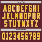 Personalized Burgundy Hockey Jersey with Gold-White Trim - Custom Team Apparel Personalized Burgundy Gold-White Hockey Jersey