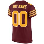 Personalized Authentic Football Jersey in Burgundy Gold and White Mesh Personalized Burgundy Gold-White Mesh Authentic Football