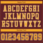 Custom Name and Number Authentic Football Jersey - Personalized Burgundy Gold White Mesh Team Jersey Personalized Burgundy