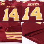 Personalized Authentic Football Jersey in Burgundy Gold and White Mesh Personalized Burgundy Gold-White Mesh Authentic Football
