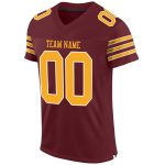 Personalized Burgundy Gold White Football Jersey - Custom Mesh Jersey 2 Personalized Burgundy Gold-White Mesh Football Jersey