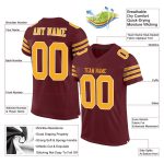 Personalized Burgundy Gold White Football Jersey - Custom Mesh Jersey 2 Personalized Burgundy Gold-White Mesh Football Jersey