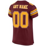 Personalized Burgundy Gold-White Football Jersey - Custom Mesh Team Apparel Personalized Burgundy Gold-White Mesh Football