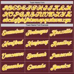 Personalized Burgundy and Gold Performance T-Shirt for Custom Team Apparel Personalized Burgundy Gold-White Performance T-Shirt