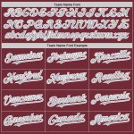 Personalized Burgundy Gray White Striped Baseball Jersey - Custom Apparel for Fans Personalized Burgundy Gray-White Line