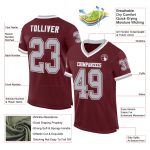 Custom Name Number Authentic Throwback Football Jersey - Burgundy Gray White Mesh Personalized Burgundy Gray-White Mesh Authentic