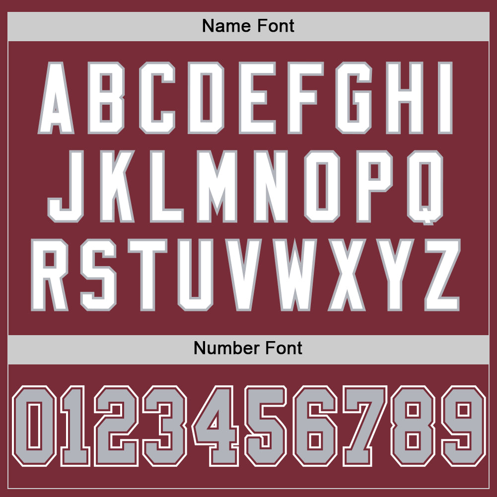 Personalized Burgundy Gray White Throwback Football Jersey Mesh for Fans Personalized Burgundy Gray-White Mesh Throwback - Image 4