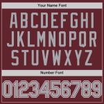 Custom Team Performance T-Shirt with Personalized Name and Number in Burgundy, Gray, and White Personalized Burgundy Gray-White