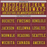 Personalized Burgundy Navy Gold Football Jersey - Throwback Style Mesh Jersey Personalized Burgundy Navy-Gold Mesh Throwback