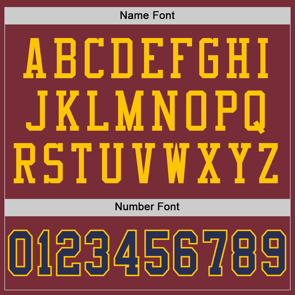 Personalized Burgundy Navy-Gold Mesh Throwback Football Jersey Personalized Burgundy Navy Gold Football Jersey - Throwback Style Mesh Jersey Personalized Burgundy Navy-Gold Mesh Throwback - Image 4