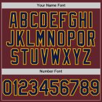 Custom Burgundy and Navy Gold Performance T-Shirt for Men and Women Personalized Burgundy Navy-Gold Performance T-Shirt