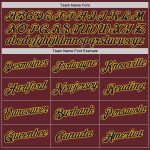 Custom Burgundy and Navy Gold Performance T-Shirt for Men and Women Personalized Burgundy Navy-Gold Performance T-Shirt