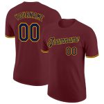 Custom Burgundy and Navy Gold Performance T-Shirt for Men and Women Personalized Burgundy Navy-Gold Performance T-Shirt