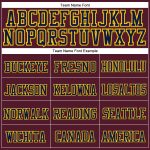 Custom Name Number Knit Hat Burgundy Navy Gold Cuffed Stitched Team Beanie Personalized Burgundy Navy-Gold Stitched Cuffed