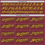 Custom Name and Number Two-Button Unisex Softball Jersey - Burgundy Navy Pinstripe Gold Design Personalized Burgundy Navy