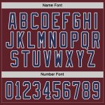 Custom Name and Number Personalized Hockey Jersey in Burgundy Navy and White Personalized Burgundy Navy-White Hockey Jersey