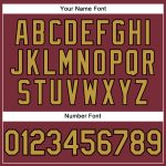 Custom Burgundy Performance T-Shirt for Men and Women - Old Gold-Black Design Personalized Burgundy Old Gold-Black Performance