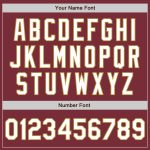 Custom Name and Number Unisex Softball Jersey - Burgundy Old Gold Pinstripe Two-Button Design Personalized Burgundy Old Gold