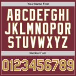 Personalized Twinkle Star Gradient Baseball Jersey with Custom Name & Number in Burgundy, Old Gold, White 3D Pattern Design