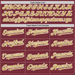 Personalized Twinkle Star Gradient Baseball Jersey with Custom Name & Number in Burgundy, Old Gold, White 3D Pattern Design