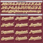 Custom Name and Number Burgundy Baseball Jersey - Authentic Old Gold-White Line Team Jerseys Personalized Burgundy Old Gold-White