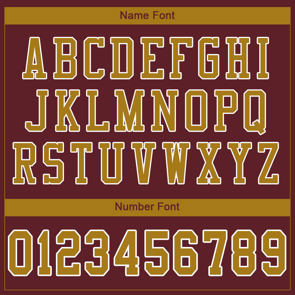 Personalized Burgundy Old Gold-White Mesh Authentic Football Jersey Personalized Burgundy Gold White Authentic Football Jersey - Custom Mesh Design Personalized Burgundy Old Gold-White Mesh - Image 5
