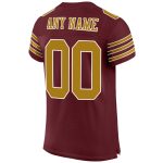 Personalized Burgundy Gold White Authentic Football Jersey - Custom Mesh Design Personalized Burgundy Old Gold-White Mesh
