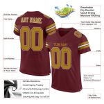 Custom Football Jersey with Personalized Name and Number in Burgundy and Old Gold-White Mesh Personalized Burgundy Old Gold-White