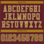 Custom Football Jersey with Personalized Name and Number in Burgundy and Old Gold-White Mesh Personalized Burgundy Old Gold-White