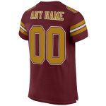 Custom Football Jersey with Personalized Name and Number in Burgundy and Old Gold-White Mesh Personalized Burgundy Old Gold-White